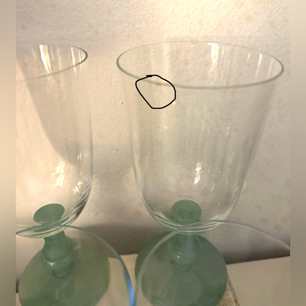 4 Villeroy and Boch Romania Isabelle Green Jade Claret Wine Glasses - Picture 15 of 15